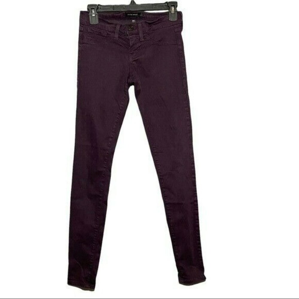 Flying Monkey USA Skinny Slimming Jeans Women Size 25 Maroon Purple Rock Biker